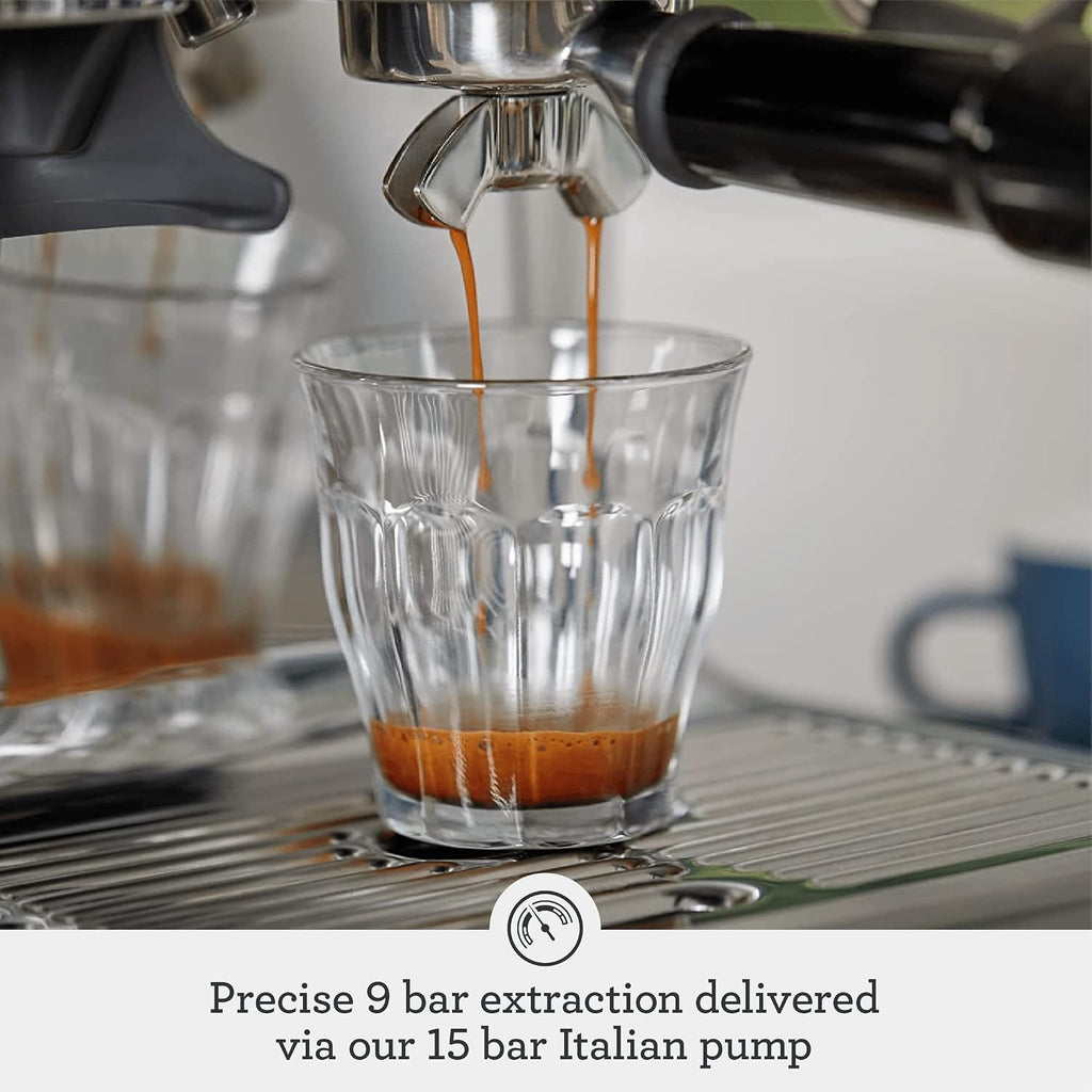 Breville BES870XL Barista Express Espresso Machine, Brushed Stainless Steel | Craft café-quality espresso shots, lattes and cappuccinos at home with this manual coffee maker with built-in grinder