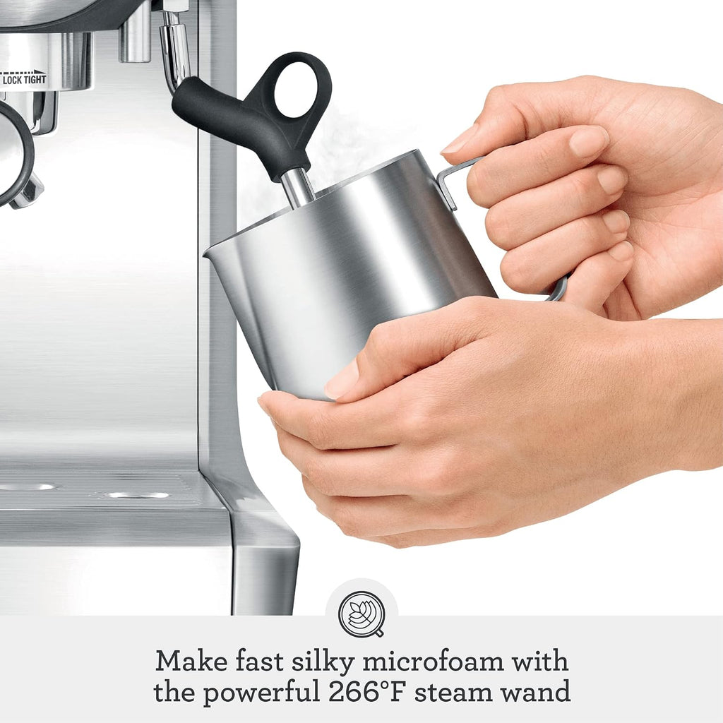 Breville BES870XL Barista Express Espresso Machine, Brushed Stainless Steel | Craft café-quality espresso shots, lattes and cappuccinos at home with this manual coffee maker with built-in grinder