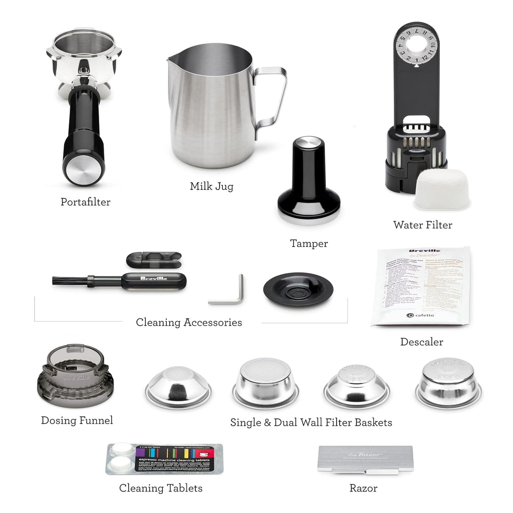 Breville BES870XL Barista Express Espresso Machine, Brushed Stainless Steel | Craft café-quality espresso shots, lattes and cappuccinos at home with this manual coffee maker with built-in grinder